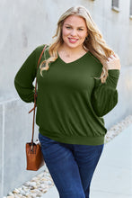 Load image into Gallery viewer, Basic Bae Full Size V-Neck Lantern Sleeve Top
