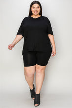 Load image into Gallery viewer, Basic Bae Bamboo Full Size  V-Neck Drop Shoulder T-Shirt and Shorts Set
