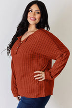 Load image into Gallery viewer, Basic Bae Full Size Ribbed Half Button Long Sleeve T-Shirt
