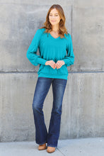 Load image into Gallery viewer, Basic Bae Full Size V-Neck Lantern Sleeve Top
