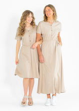 Load image into Gallery viewer, Ella Cinched Waist Midi Dress
