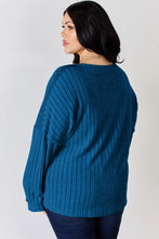 Load image into Gallery viewer, Basic Bae Full Size Ribbed Half Button Long Sleeve T-Shirt
