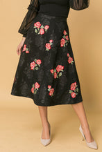 Load image into Gallery viewer, ROSE EMBROIDERY MIDI SKIRT
