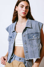 Load image into Gallery viewer, CLAIM TO FAME DENIM VEST
