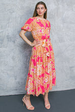 Load image into Gallery viewer, LAST NIGHT FLORAL WOVEN MIDI DRESS
