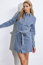 Load image into Gallery viewer, BE A LIGHT DENIM MINI DRESS
