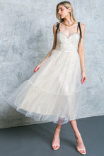 Load image into Gallery viewer, CUTOUT FOR ELEGANCE TULLE MIDI DRESS

