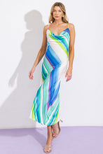 Load image into Gallery viewer, SENSE OF SERENITY WOVEN SATIN MIDI DRESS
