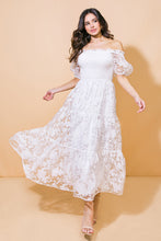 Load image into Gallery viewer, LOVE IN YOUR EYES WOVEN MIDI DRESS
