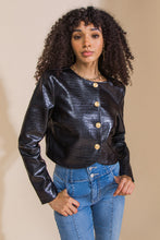 Load image into Gallery viewer, AT THE START FAUX LEATHER BOLERO JACKET
