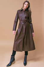 Load image into Gallery viewer, WHAT A WONDERFUL DAY LEATHER MIDI COAT
