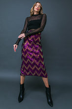 Load image into Gallery viewer, BE HAPPY FRIEND SEQUIN MIDI SKIRT
