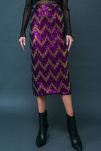 Load image into Gallery viewer, BE HAPPY FRIEND SEQUIN MIDI SKIRT
