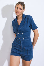 Load image into Gallery viewer, THIS ISN&#39;T GOODBYE DENIM ROMPER
