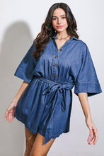 Load image into Gallery viewer, SEIZE THE DAY DENIM ROMPER
