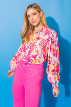 Load image into Gallery viewer, AMORE STRAPLESS FLORAL SHIRT BLOUSE

