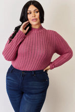 Load image into Gallery viewer, Basic Bae Full Size Ribbed Mock Neck Long Sleeve T-Shirt
