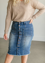 Load image into Gallery viewer, Farrah Denim Midi Skirt - FINAL SALE
