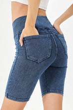 Load image into Gallery viewer, Basic Bae Asymmetrical Waist Denim Shorts with Pockets
