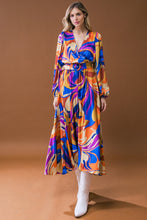 Load image into Gallery viewer, BOLD ADVENTURES WOVEN SATIN MIDI DRESS
