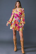 Load image into Gallery viewer, ALL FALL LONG WOVEN MINI DRESS
