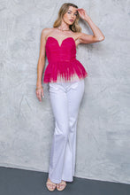 Load image into Gallery viewer, MUCH LOVE FUCHSIA WOVEN TOP
