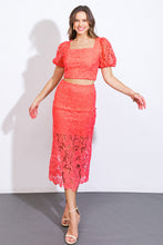 Load image into Gallery viewer, UNFORGETTABLE ICON WOVEN LACE TOP AND SKIRT SET
