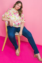 Load image into Gallery viewer, BLISS ME FLORAL WOVEN LACE TOP
