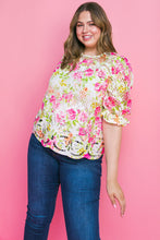 Load image into Gallery viewer, BLISS ME FLORAL WOVEN LACE TOP
