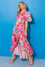 Load image into Gallery viewer, CAUSE TO CELEBRATE HI-LO SATIN MAXI DRESS
