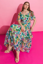 Load image into Gallery viewer, YOUR PLACE OR MINE FLORAL WOVEN MIDI DRESS
