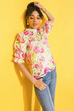Load image into Gallery viewer, BLISS ME FLORAL WOVEN LACE TOP
