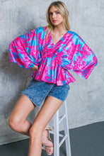 Load image into Gallery viewer, HERE WE GO AGAIN BLUE WOVEN TOP
