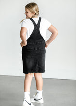 Load image into Gallery viewer, Girl&#39;s Aria Denim Overall Jumper Dress
