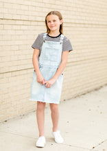 Load image into Gallery viewer, Girl&#39;s Aria Denim Overall Jumper Dress
