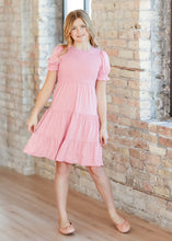 Load image into Gallery viewer, Girl&#39;s Penelope Smocked Bodice Puffed Sleeve Midi Dress
