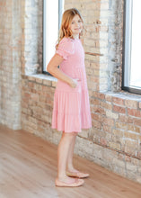 Load image into Gallery viewer, Girl&#39;s Penelope Smocked Bodice Puffed Sleeve Midi Dress
