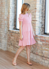 Load image into Gallery viewer, Girl&#39;s Penelope Smocked Bodice Puffed Sleeve Midi Dress
