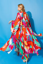 Load image into Gallery viewer, CANCUN GETAWAY SATIN MIDI KIMONO
