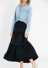Load image into Gallery viewer, Jill Stretch Waist Tiered Maxi Skirt
