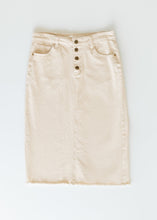 Load image into Gallery viewer, Kobe Raw Hem Denim Midi Skirt
