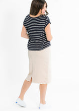 Load image into Gallery viewer, Kobe Raw Hem Denim Midi Skirt
