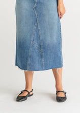 Load image into Gallery viewer, Lee A-Line Raw Hem Midi Skirt

