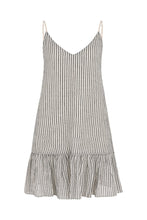Load image into Gallery viewer, Liv Mini Ruffle Dress - Black Stripes
