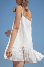 Load image into Gallery viewer, Liv Mini Ruffle Dress - White Stripes
