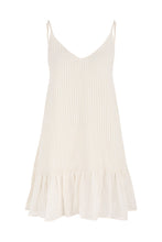 Load image into Gallery viewer, Liv Mini Ruffle Dress - White Stripes
