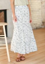 Load image into Gallery viewer, Lynn Tiered Peasant Maxi Skirt Purple Floral

