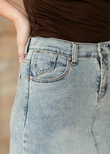 Load image into Gallery viewer, Piper A-line Long Denim Maxi Skirt

