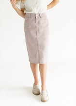 Load image into Gallery viewer, Remi Lilac Denim Midi Skirt
