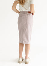 Load image into Gallery viewer, Remi Lilac Denim Midi Skirt
